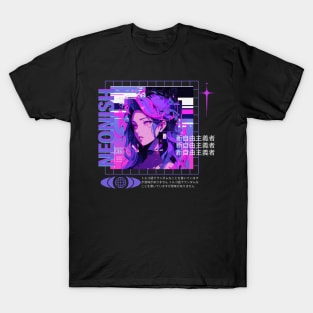 neonish cyberpunk girl T-Shirt